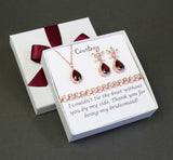 Deep purple bridesmaid earrings Purple plum bridesmaid necklace earrings Purple Amethyst gift set Bridesmaid gift Custom color wedding set