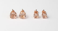 925 Sterling Silver Pink Morganite Cubic Zirconia stud earrings, Bridesmaid earrings Flower girl gift Rose gold earrings Bridesmaid gifts
