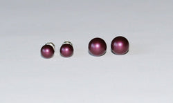 Burgundy pearl stud earrings Dark purple red Bridesmaid pearl earrings Bridesmaid gift Wedding pearl gifts bridesmaid jewelry Deep purple