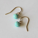 14K Gold filled Aqua opal drop earrings Fire Opal earrings Aqua blue opal Opal jewelry Bridesmaids earrings October birthstone Birthday gift