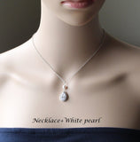 Bridesmaid jewelry set, Bridesmaid earrings necklace set, Tear drop cubic zirconia set, Wedding jewelry, Bridesmaid gift,Bridesmaid necklace