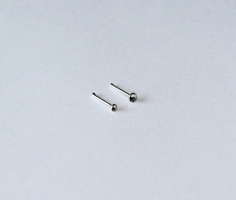 Tiny 1mm, 2mm nose stud, Sterling silver nose piercing stud, body piercing, nose jewelry, Cartilage piercing, nose ring, 1mm small stud