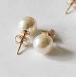 Bridesmaids gift- 4mm,6mm,8mm,10mm Pearl stud earrings- bridesmaid earrings-Bridal earrings-Flower girl-Bridesmaids jewelry-wedding earrings