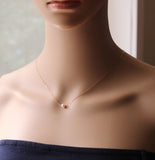 Natural dainty white pearl necklace 14K Rose gold filled Fresh water pearl necklace Real pearl necklace Flower girl necklace bridesmaid gift
