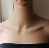 Natural dainty white pearl necklace 14K Rose gold filled Fresh water pearl necklace Real pearl necklace Flower girl necklace bridesmaid gift