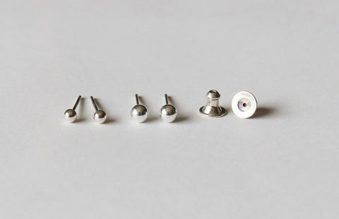 3mm, 4mm Sterling silver ball stud earrings, ball post silver earrings Flower girl earrings Small silver studs Multiple piercing tiny stud