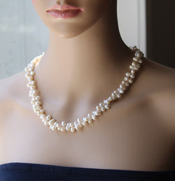 Fresh water pearl twist necklace Single or double strand necklace Long pearl necklace Endless pearl necklace Mothers gift Bridal Birthday