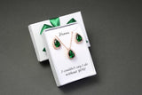 Custom color bridesmaid earrings, bridesmaid necklace earrings set, Champagne bridesmaid earrings, Opal bridesmaid gift, Emerald earrings