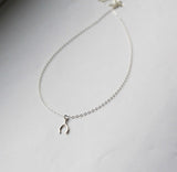 Wishbone necklace, Sterling silver necklace, Birthday gift Good luck charm necklace Gift for her Wishbone charm necklace Minimalist necklace