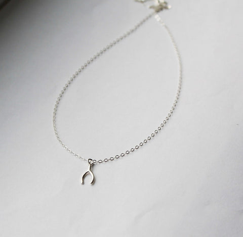 Wishbone necklace, Sterling silver necklace, Birthday gift Good luck charm necklace Gift for her Wishbone charm necklace Minimalist necklace
