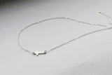 Sterling silver sideways cross necklace, Cross necklace, Side cross necklace, Baptism necklace, Christmas gift, Gift for her