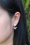 Bridesmaid earrings Silver rose gold Wedding bridal Bridesmaids jewelry bridesmaid gift Pearl crystal studs prom mother bride groom set