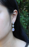 Plum Purple Bridal earrings necklace bracelet wedding jewelry Plum bridal leaf drop earrings Plum drop earrings Bridesmaids gift Wine purple
