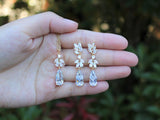Raindrop bridal jewelry Pearl drop necklace earrings bracelet bridesmaid earrings wedding jewelry bridal necklace Pearl drop CZ bridal gift