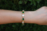 Emerald tear drop crystal earrings Green Bridal jewelry Emerald earrings necklace bracelet set Bridesmaid earrings Bridesmaids gift set