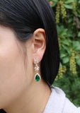 Emerald bridal jewelry set Green drop earrings necklace bracelet set bridesmaids jewelry gift Bridal jewelry Gold emerald wedding jewelry