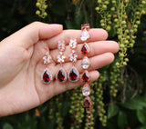 Plum Purple Bridal earrings necklace bracelet wedding jewelry Plum bridal leaf drop earrings Plum drop earrings Bridesmaids gift Wine purple