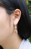 Champagne peach morganite bridal earrings Wedding champagne leaf vine earrings Wedding gifts Bridesmaids jewelry Gold champagne drop earring