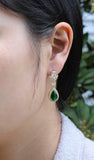 Emerald green bridal necklace earrings set Emerald wedding earrings Bridal bracelet earrings Bridesmaid earrings gift Emerald green jewelry