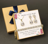 Custom Mother of the groom set Mother of the bride set Bridal jewelry set Mothers' gift Mother in law From daughter Mom gift set Bonus mom