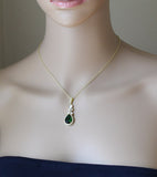 Emerald green bridal necklace earrings set Emerald wedding earrings Bridal bracelet earrings Bridesmaid earrings gift Emerald green jewelry