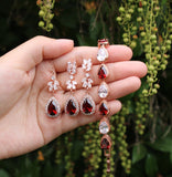 Choose color Burgundy bridal jewelry earring bracelet necklace set bridesmaids jewelry gifts Dark red necklace earrings Bridesmaid jewelry