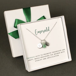 Emerald raw stone necklace Sterling silver May birthstone necklace Emerald necklace Birthday gift for her Family Sister Niece Graduation
