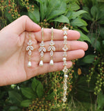 Pearl bridesmaid bracelet Bridal pearl earrings bracelet necklace Personalized gift set Bridesmaid Jewelry Wedding jewelry Pearl bracelet