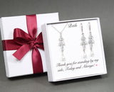 Bridal pearl jewelry set Bridesmaid earrings necklace bracelet set Wedding pearl jewelry SET Bridesmaid gifts Pearl jewelry Bridal jewelry