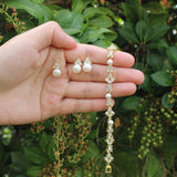 Custom real pearl bridesmaid earrings necklace set Bridal pearl earrings bracelet set Silver Rose gold Bridesmaid earrings Pearl Studs
