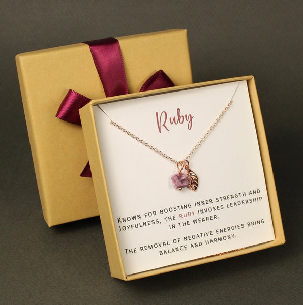 Natural Raw Ruby necklace Sterling silver Raw Ruby stone necklace July birthstone necklace Birthday gift Christmas Gifts for her Graduation