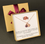 Natural Ruby stone necklace July birthstone necklace Ruby pendant necklace Personalized birthday gift Initial pendant necklace Family Sister