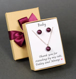 Light Pink wedding pearl gift SET Pink pearl Necklace Earrings SET Bridesmaid gift Wedding jewelry Blush pink necklace bracelet earrings set