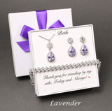 Plum bridesmaid earrings Dark purple tear drop earrings Bridesmaid gift bridesmaid necklace bracelet Purple plum bridesmaid wedding jewelry