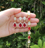 Cherry Fuchsia Pink bridesmaid bracelet earrings Pink bridesmaid jewelry Bridesmaid necklace earring set Fuchsia wedding gifts bridal set