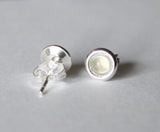 Natural moonstone earring studs, dainty moonstone studs, Sterling Silver, Moonstone earrings, Birthstone earrings