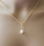 SET of 4 gold pearl necklaces- AAA Real pearl necklace- infinity necklace- bridesmaids necklace- Bridesmaids jewelry- Bridal party gift