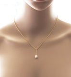 SET of 4 gold pearl necklaces- AAA Real pearl necklace- infinity necklace- bridesmaids necklace- Bridesmaids jewelry- Bridal party gift
