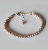 Natural Lavender pearl bracelet, Real pearl bracelet, bridesmaids bracelet, flower girl, Bridesmaids jewelry, Bridal party gifts, Pink pearl