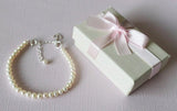 Kids natural pearl bracelet,Children's bracelet,Flower girl, Nautical Anchor bracelet, Adjustable length, baby shower,Christening