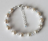Genuine fresh water pearl bracelet, Wedding Pearl Bracelet, Bridesmaids bracelet, Crystal Bracelet, Bridesmaid bracelet, Bridal pear braclet