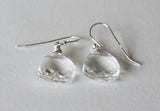 Clear Swarovski Crystal Earrings, Sterling Silver, Swarovski Crystal Briolettes, Bridesmaid earrings, Crystal drop earrings