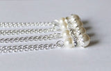9 set Bridesmaids floating pearl necklaces, set of 9 bridesmaid necklace, Pearl and Flower Crystal rhinestone necklaces