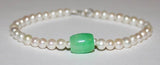 Jade and real pearl bracelet, Fresh water pearl bracelet, Jade bracelet, flower girl bracelet, Spring bracelet, Christmas, something green