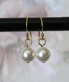 Bridesmaid pearl earrings, Sterling silver or gold earrings, pearl earrings, Bridesmaid earrings, Custom messages, Bridal earring gifts