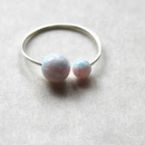 Opal ring, Double opal ring, ring, Opal jewelry, Birthstone ring, Dual opal ring, Opal ball ring, opal stacking ring, Adjustable ring