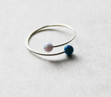 Opal ring, Double opal ring, Dainty ring, Opal jewelry, Birthstone ring, Dual opal ring, Opal ball ring, opal stacking ring, Adjustable ring