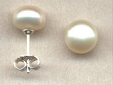 6-7mm AAA real pearl stud earrings, Sterling Silver, White fresh water pearl studs, Bridesmaid earrings, flower girl gift, graduation, Navy
