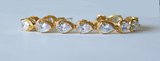 Bridesmaids bracelet, Tear drop cubic zirconia bracelet, Rose gold bracelet, Bridal gold bracelet, Bridesmaids gift, Wedding bracelet