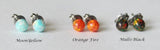 Titanium or Niobium fire opal stud earrings- Dainty 4mm Opal ball studs- Hypoallergenic earrings- fire opal studs- 14K Gold opal earrings